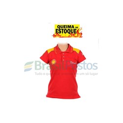 Camiseta Shell Polo Manga Curta Feminina Frentista PP