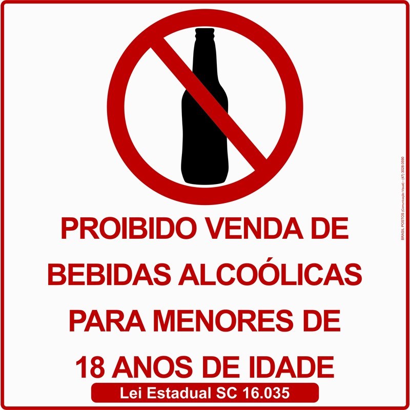 Conveniência Proibido Venda De Bebidas Alcoólicas Para Menores De 18 Anos Santa Catarina
