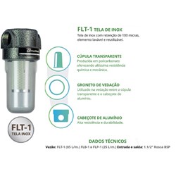 Filtro de Linha para Diesel e Biodisel FLT-1 com Elemento de Tela Inox