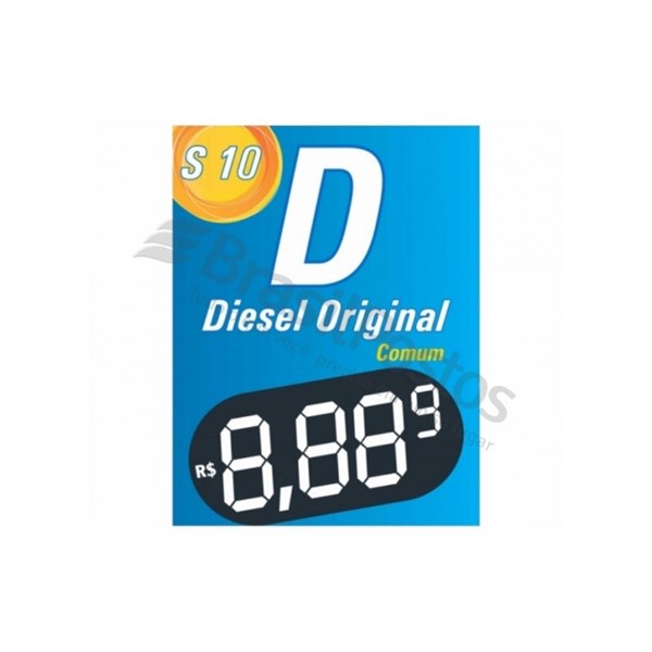 Lona de Galhardete Preço Diesel Comum, Opção 2
