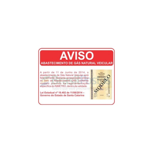 Pista GNV - Aviso Selo Obrigatório