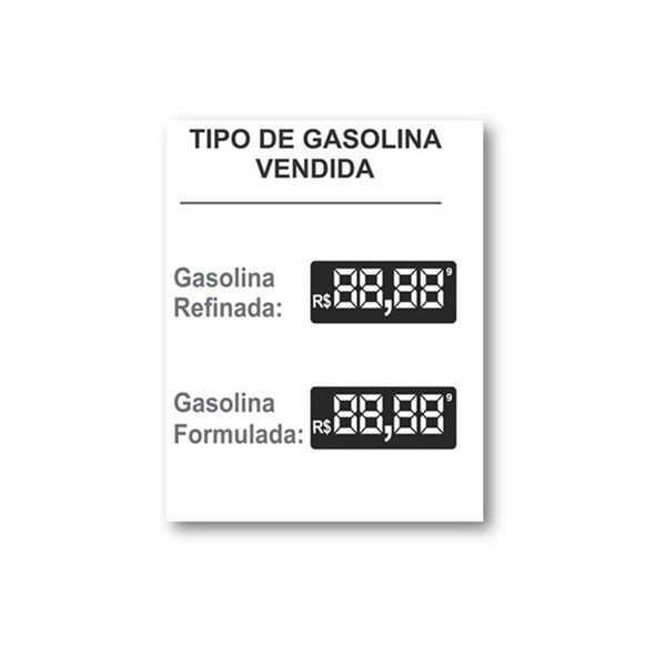 Placa Tipo de Gasolina  Refinada X Formulada - MS
