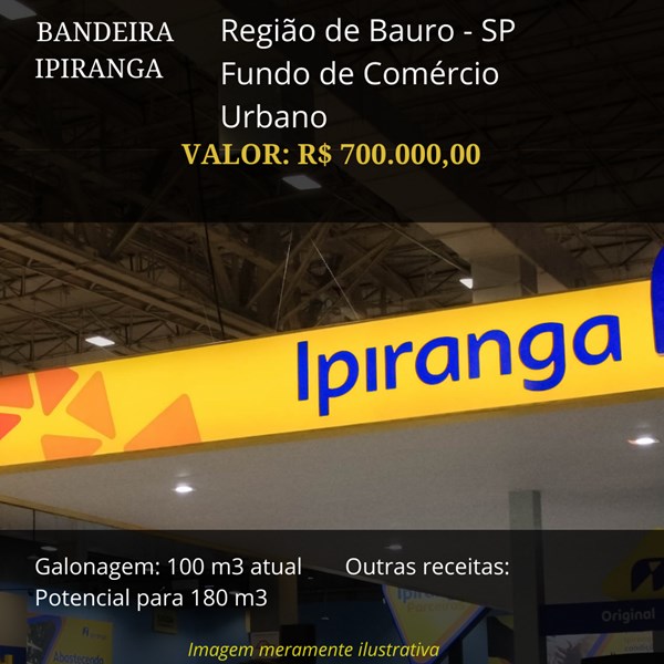 Posto à venda Ipiranga na Região de Bauru R$700.000