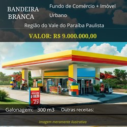 Posto Bandeira Branca à venda Região do Vale do Paraíba Paulista por R$ 9 milhões