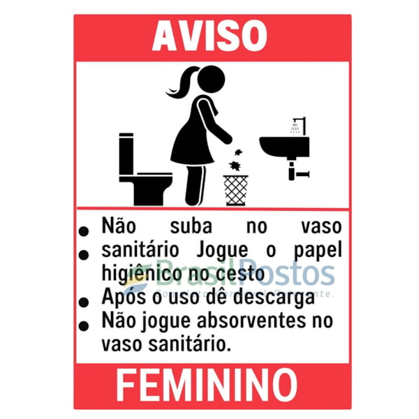 Sinalização - Aviso banheiro Fem