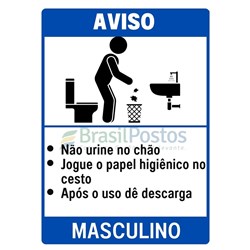 Sinalização - Aviso banheiro Masc